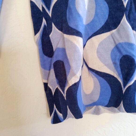 Boden sz. 2 swirly blue pattern sweater 3/4 arm wool - Picture 5 of 10